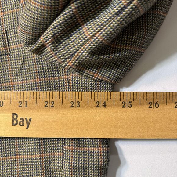 LANDS' END 46L 100% Lambswool Tiroler Loden Plaid Wool Sports Coat Blazer USA - Picture 11 of 15